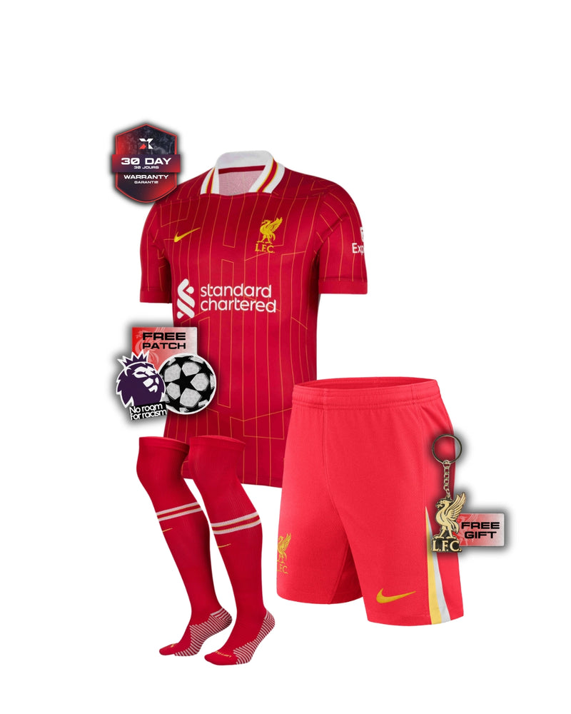 Liverpool Full Kids Kit Home Jersey + Shorts + Socks 24/25