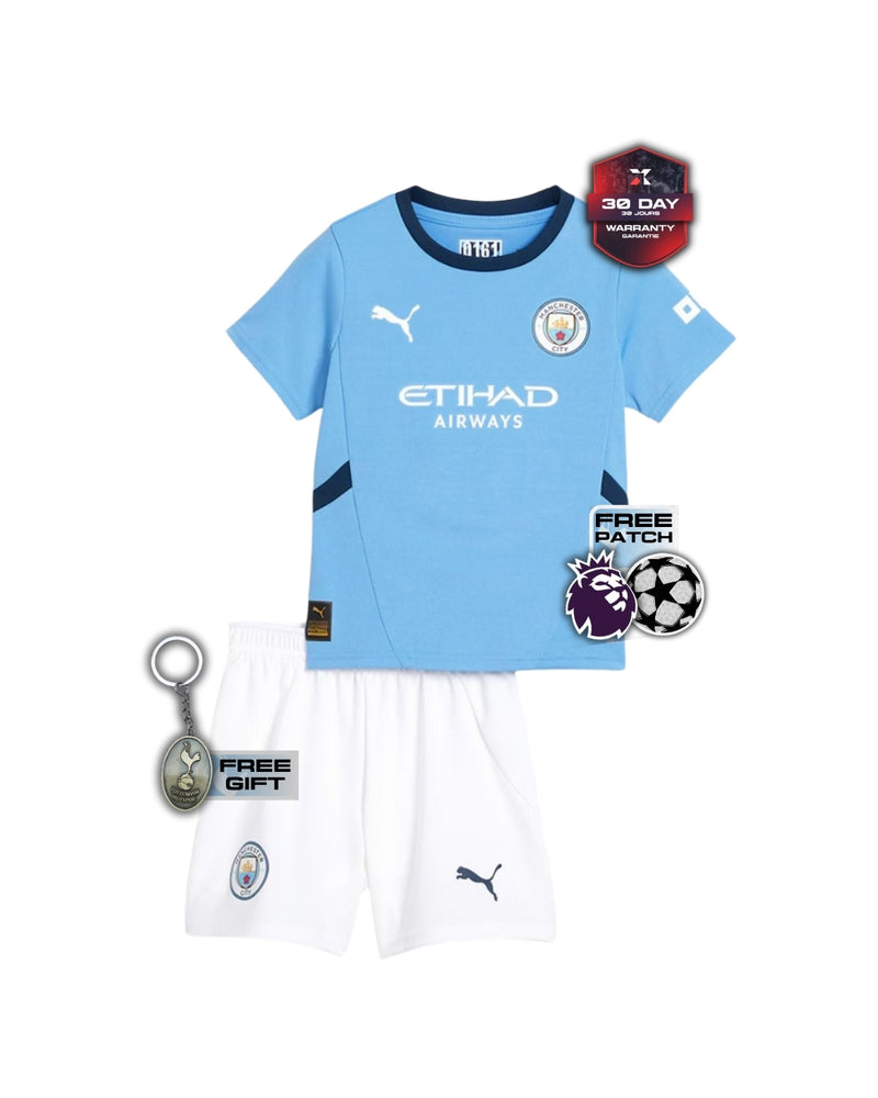 Manchester City Kids Kit Home Jersey + Shorts 24/25