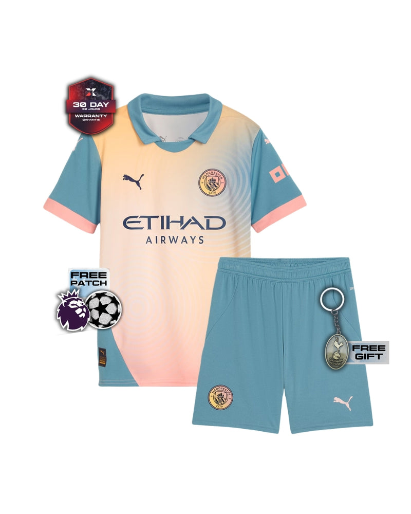 Manchester City Kids Kit Fourth Jersey + Shorts 24/25