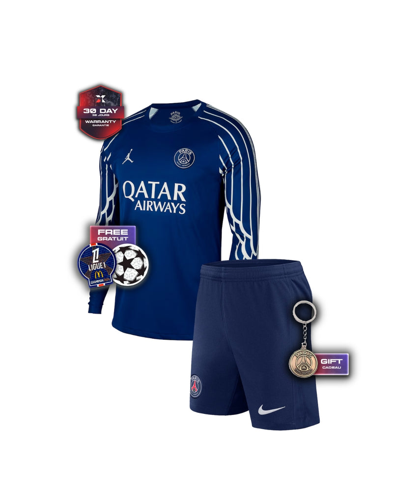 PSG Kids Kit Long Sleeve Fourth Jersey + Shorts 24/25