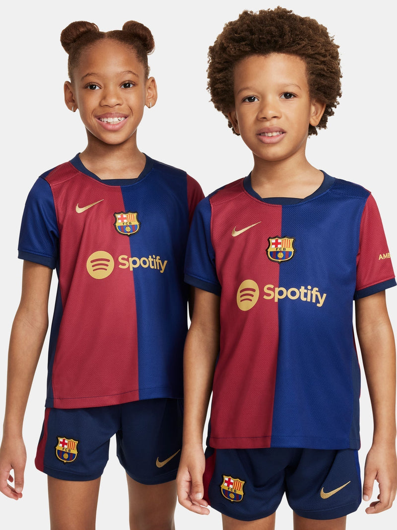 Barcelona Kids Kit Home Jersey + Shorts 24/25