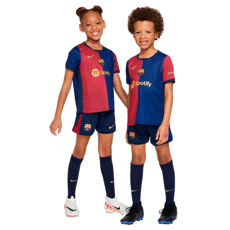 Barcelona Full Kids Kit Home Jersey + Shorts + Socks 24/25