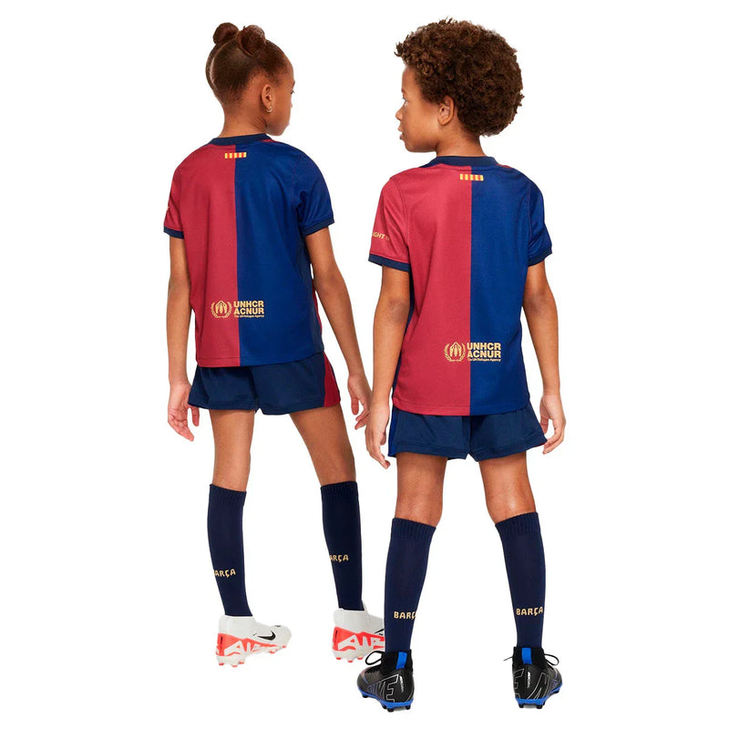 Barcelona Full Kids Kit Home Jersey + Shorts + Socks 24/25