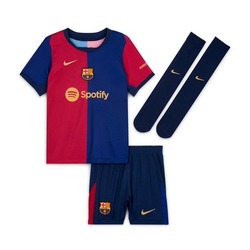 Barcelona Full Kids Kit Home Jersey + Shorts + Socks 24/25