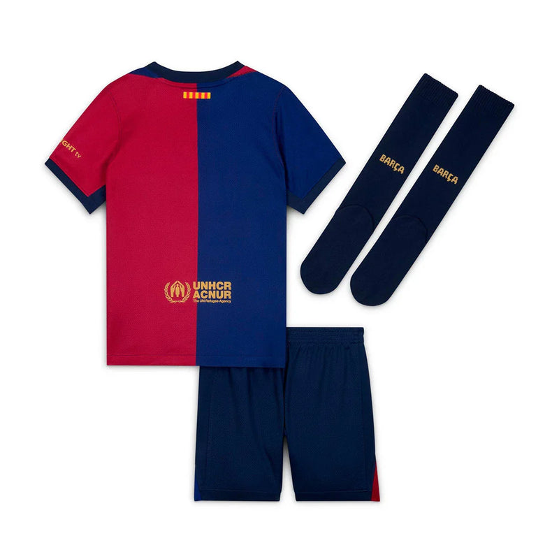 Barcelona Full Kids Kit Home Jersey + Shorts + Socks 24/25