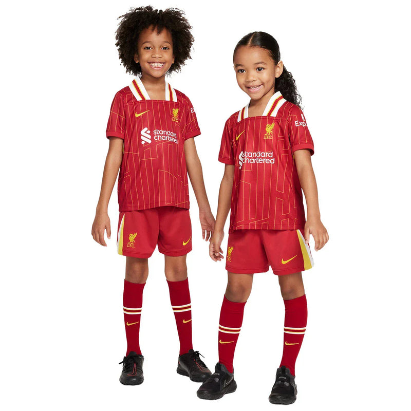 Liverpool Full Kids Kit Home Jersey + Shorts + Socks 24/25